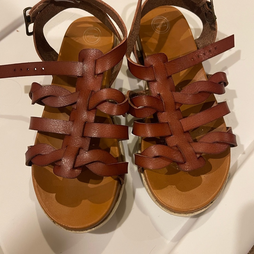 Brown Leather Strappy Sandals